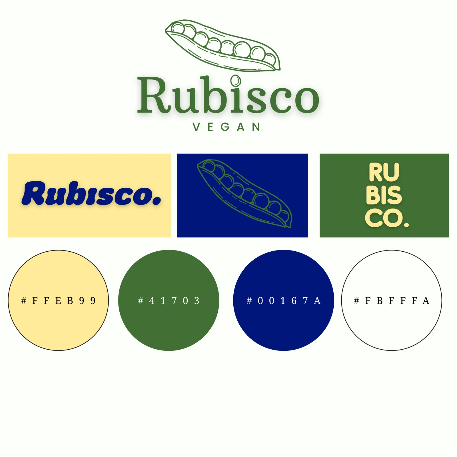 Rubisco vegan başlıklı görsel kimlik çalışması
